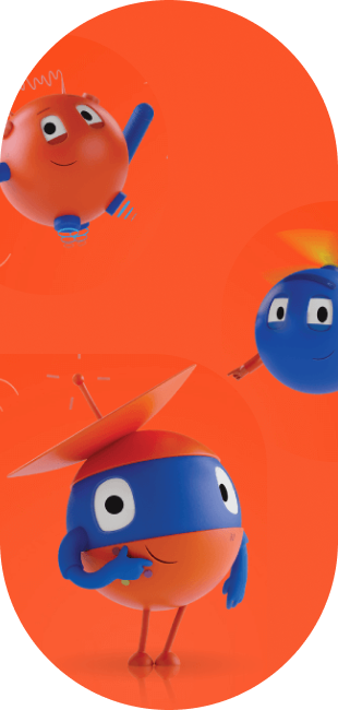 Animated balls with eyes